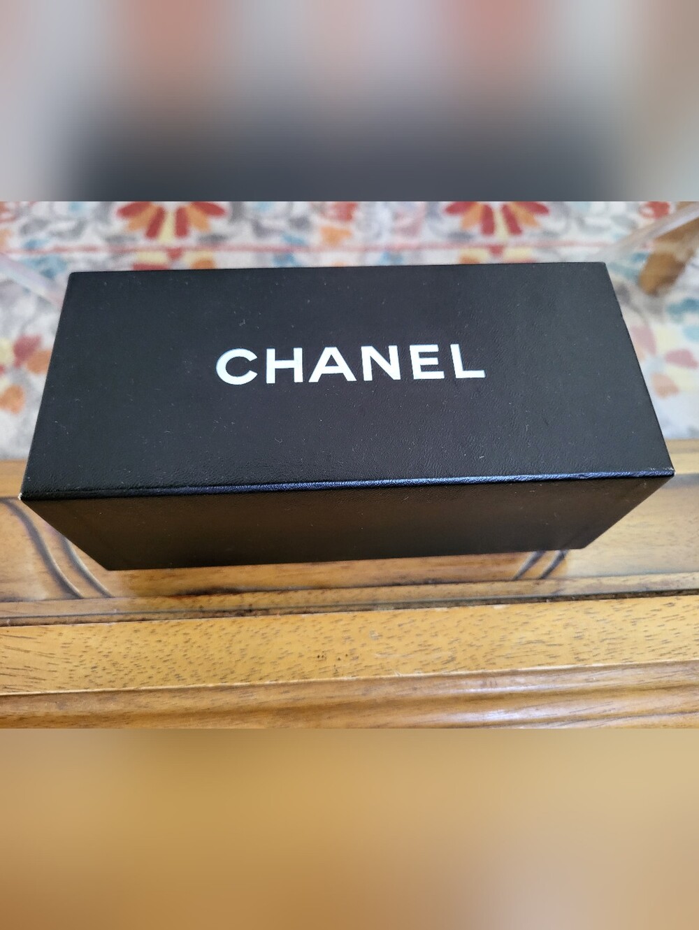 CHANEL Black Box with White Logo Text
